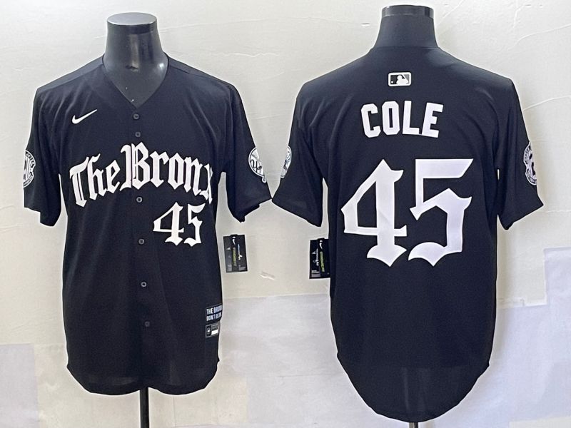 Men 2025 New York Yankees #45 Cole Black Five generations Joint Name Nike MLB Jersey style 5->new york yankees->MLB Jersey